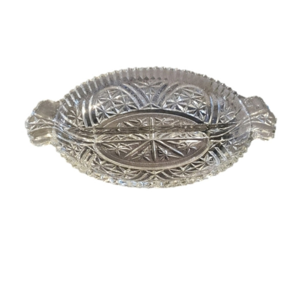 **vintage** 2-Part Relish Dish Stars & Bars by ANCHOR HOCKING - Picture 1 of 5